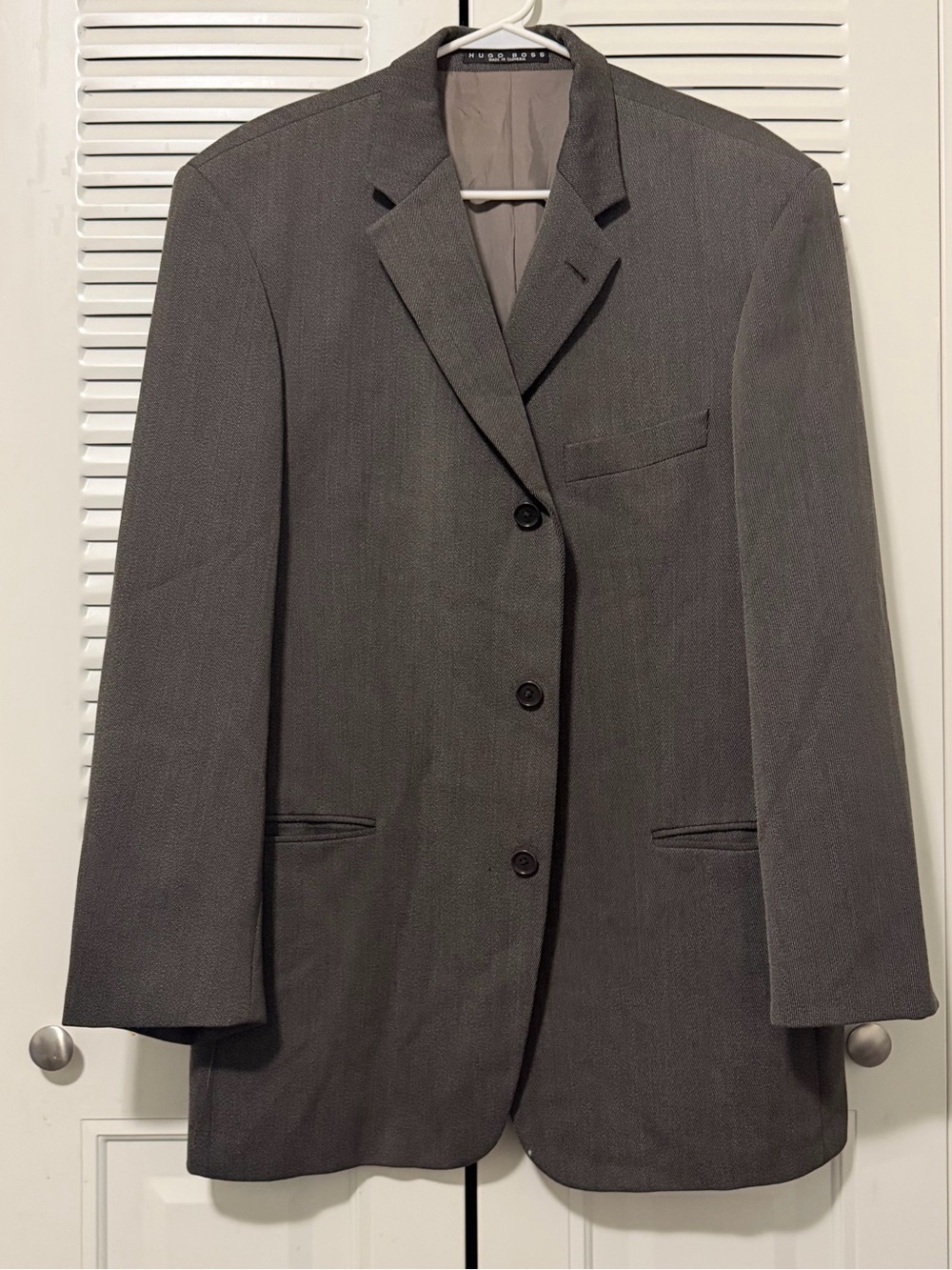 Hugo Boss Charcoal Gray Three-Button Men's Wool Blazer size 44R